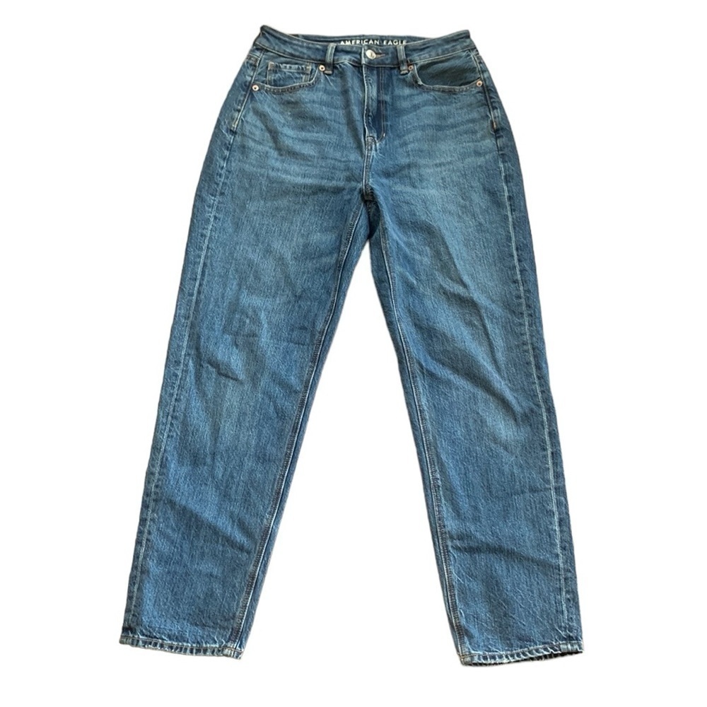 American Eagle Mom Straight High Waist Blue‎ Jeans Y2K Size 4